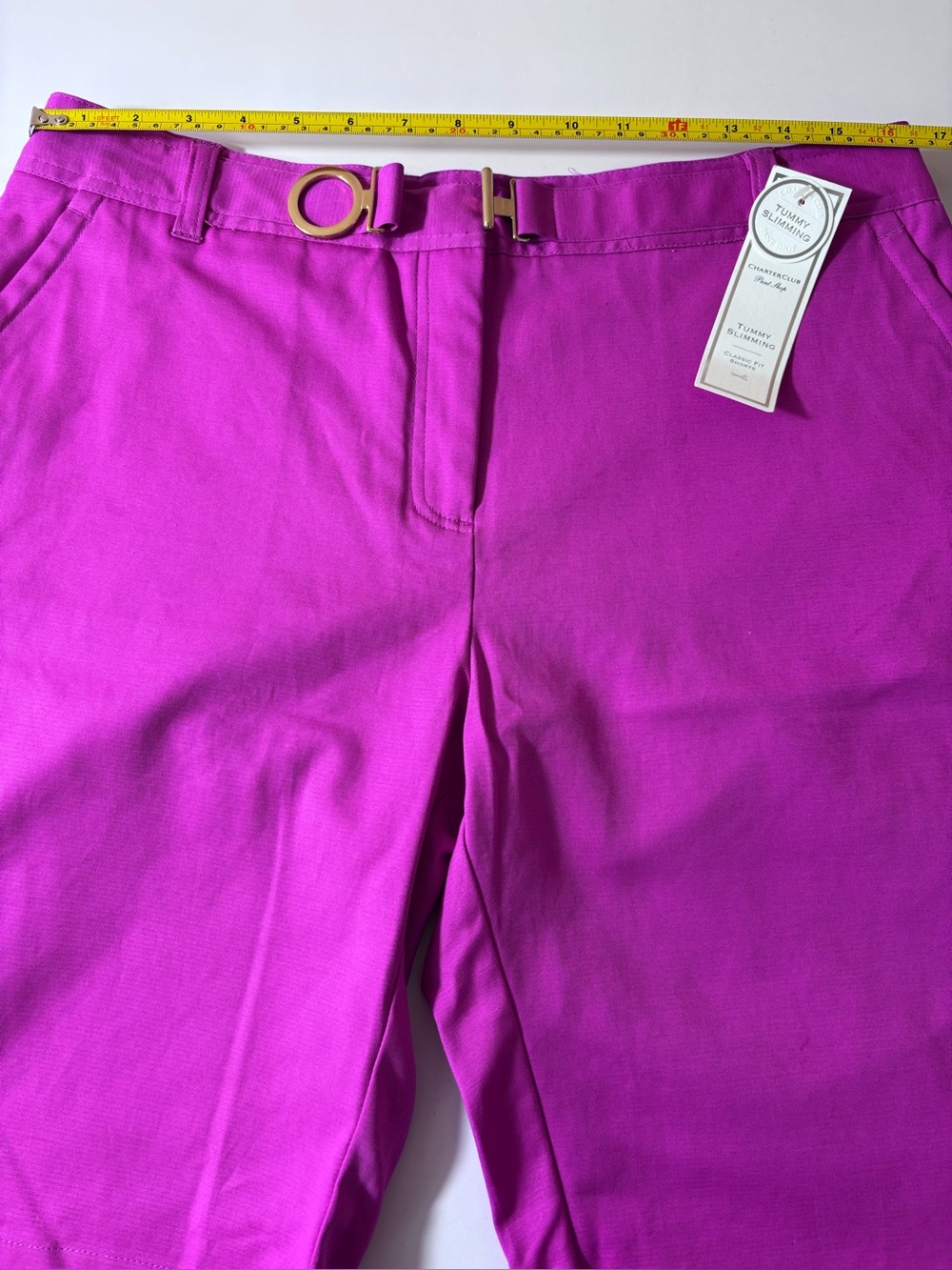 Charter Club Pant Shop Stretch Bermuda Shorts Tummy Slimming Classic Fuchsia 12 - Picture 6 of 11